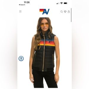 Aviator Nation 5 Stripe Women’s Vest Black Medium Excellent Condition